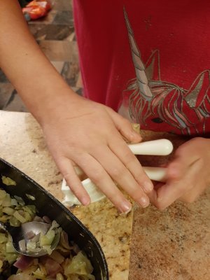 making cabbage filled pierogi